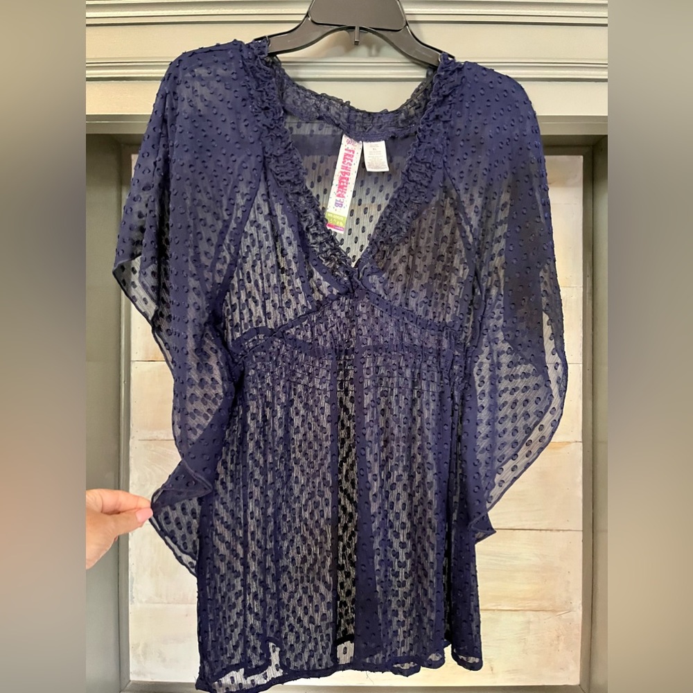 Fresh Brewed Navy Blouse